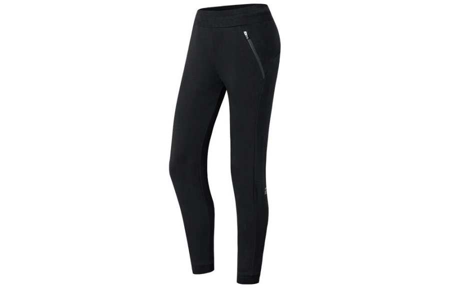 ANTA Variety Training Collection Knitted Sweatpants Women's Black Moderate Cuffed Pants