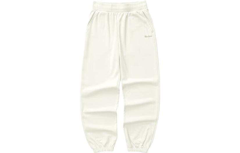 Skechers Knitted Sweatpants Women's Marshmallow White Moderate Cuffed Pants