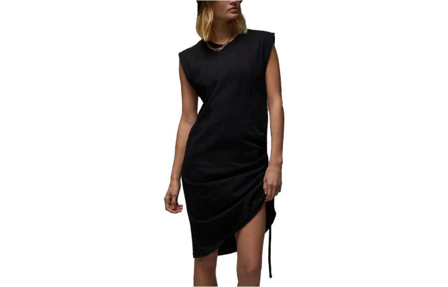 Jordan Jordan Sleeveless Dresses Women's Black Crew Neck Moderate Mid Length
