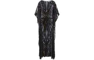 Roberto Cavalli Ray Of Gold Printed Velvet Kaftan