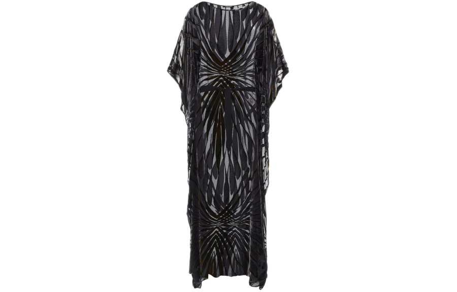 Roberto Cavalli Ray Of Gold Printed Velvet Kaftan