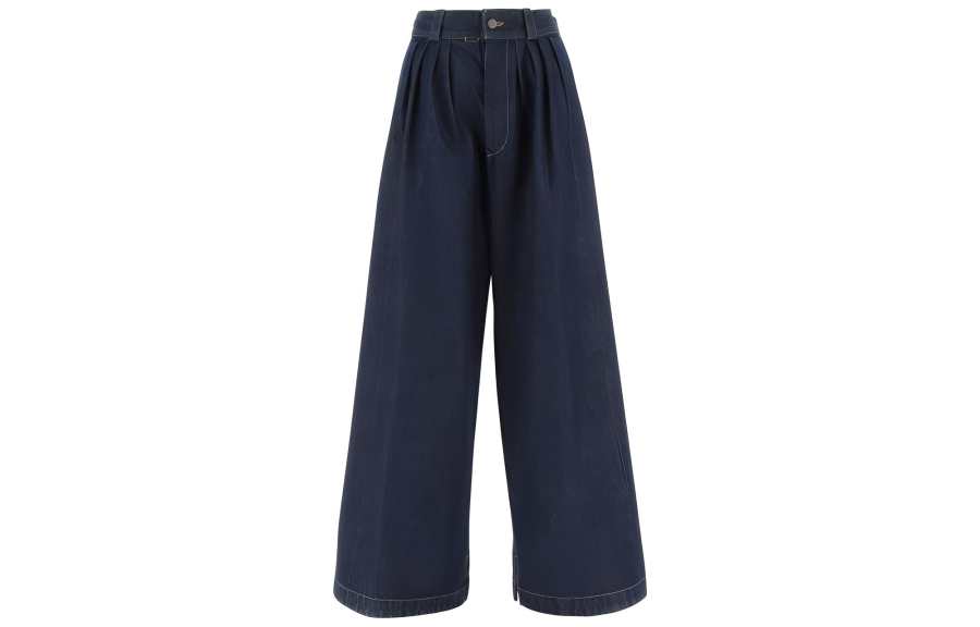 Maison Margiela Wide Leg Pleated Jeans