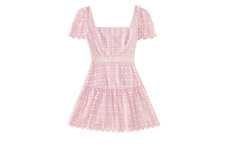 Self-portrait Self portrait Square Neck Laced Mini Dress