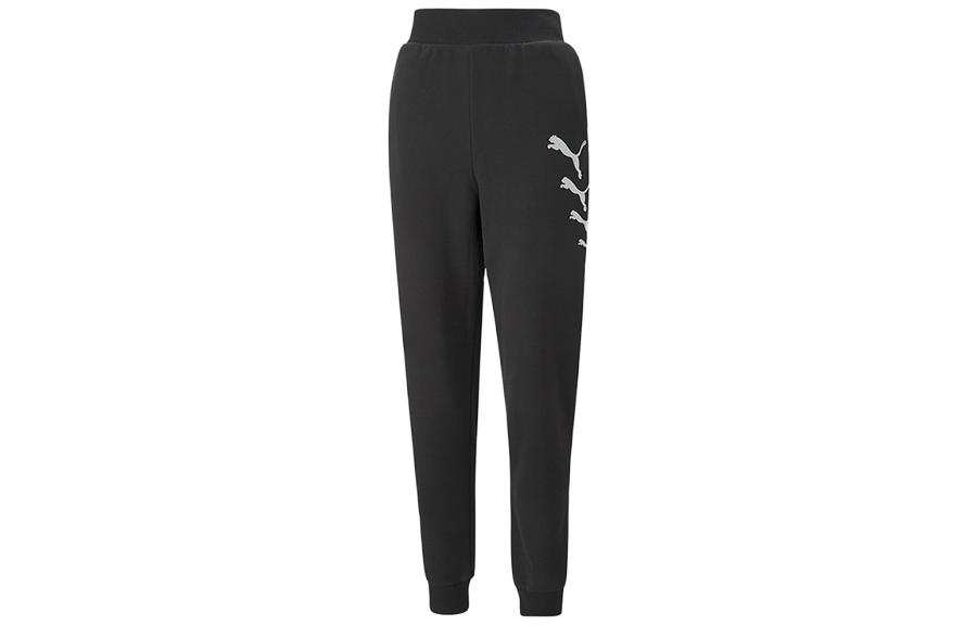PUMA Knitted Sweatpants Women's Black Moderate Cuffed Pants