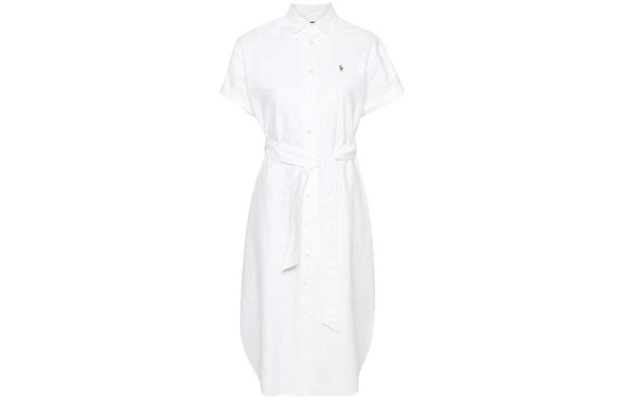 Polo Ralph Lauren SS24 Short Sleeved Dress Women's White