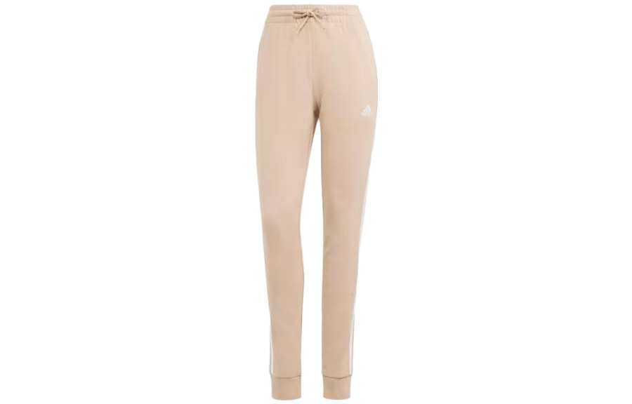 Adidas Adidas Essentials 3 Stripes French Terry Cuffed Pants Knitted Sweatpants Women's Khaki