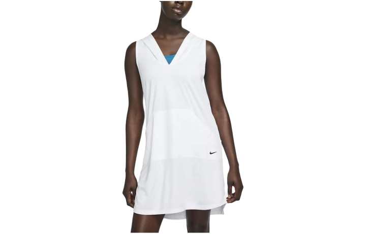 Nike Nike Sleeveless Dresses Women's White V Neck Moderate Short