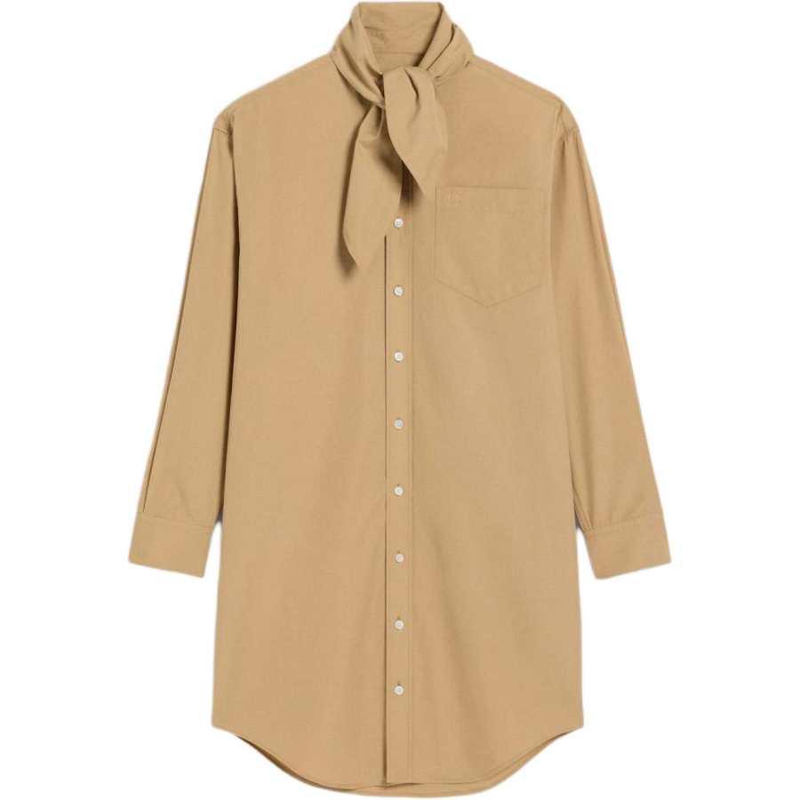 AMIPARIS Scarf-collar Cotton Shirt Dress