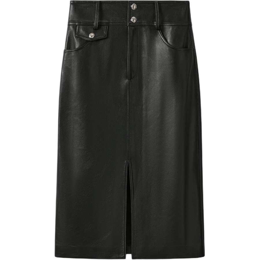 KARL LAGERFELD / Karl Lagerfeld Jeans Leather Long Skirt Women's Black