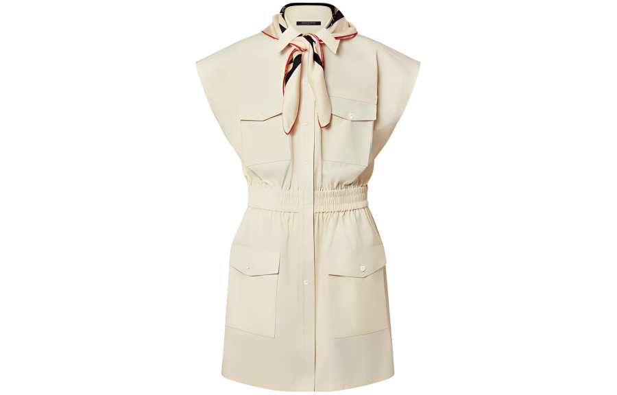 LOUIS VUITTON New Quarterly Products Of LV Short Sleeved Dresses Women's Ecru Moderate