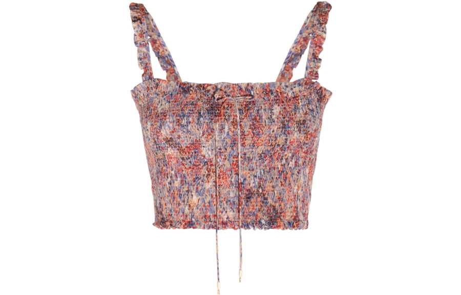CELINE CELINE All Over Patterned Ruffle Detailed Top