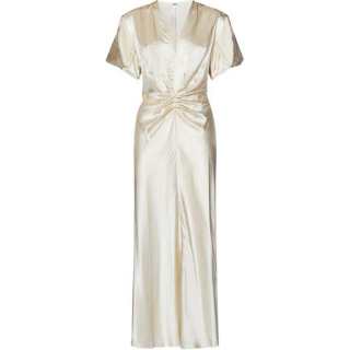 Victoria Beckham Short Sleeved Dress Women's Beige