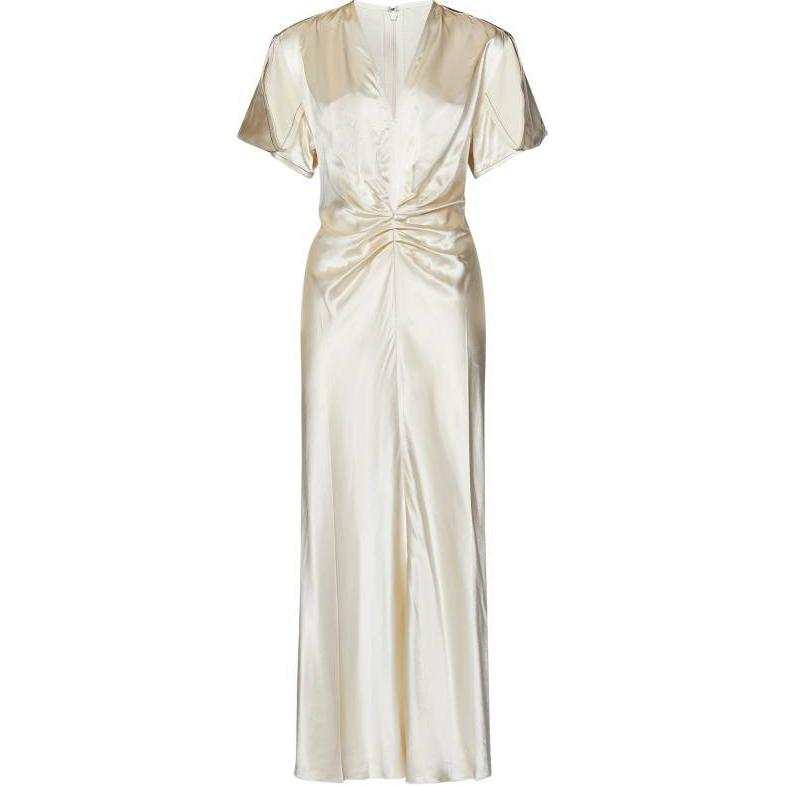 Victoria Beckham Short Sleeved Dress Women's Beige