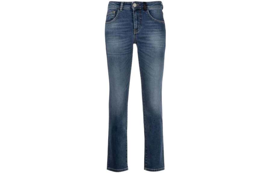 PINKO Jeans Women's Blue Moderate Straight Fit Pants