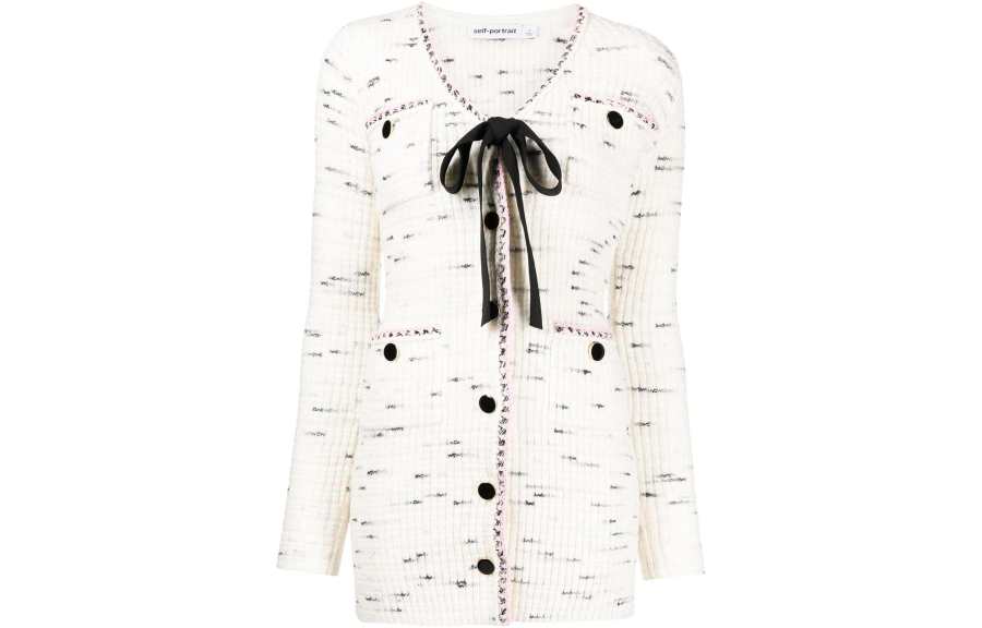 Self-portrait Self portrait Long Sleeved Dress Women's White