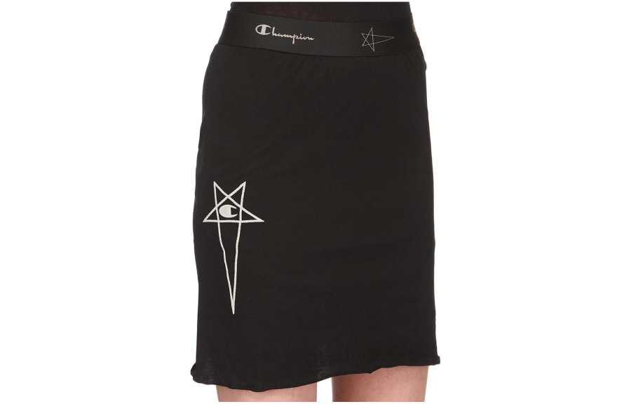 Rick Owens elasticated logo-waistband skirt