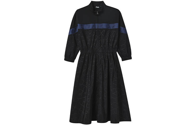 FILA Long Sleeved Dresses Women's Blue Stand Collar Moderate Short