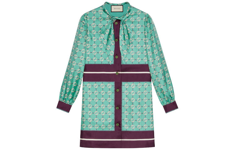 GUCCI 【Previous Season】pussy-bow shirt dress