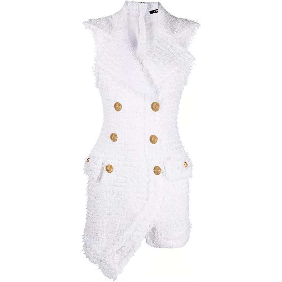 BALMAIN BALMAIN Decorative Button Tweed Dress