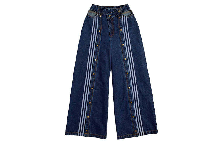 Adidas Originals Adidas Ivy Park Women's Denim Wide Leg Snap Pants Dark Denim
