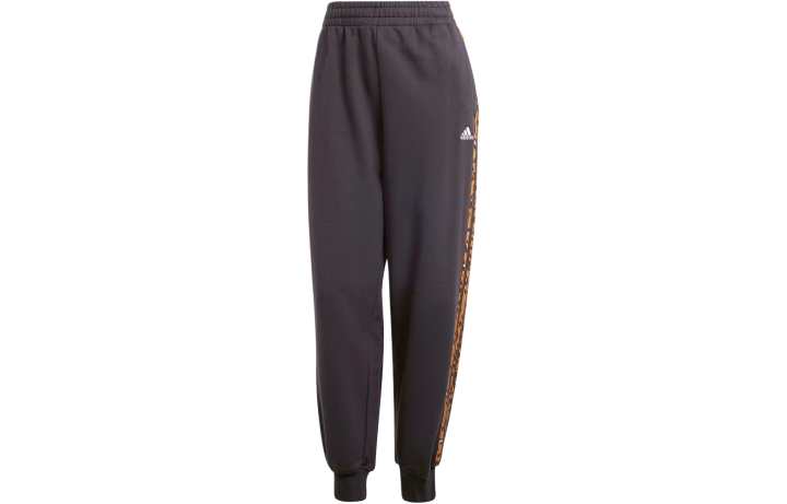 Adidas Adidas Essentials 3 Stripes Animal Print 7/8 Joggers Knitted Sweatpants Women's Black