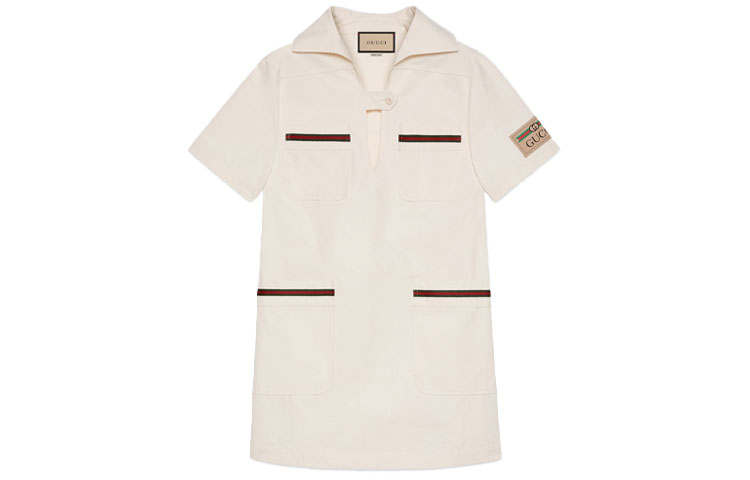 GUCCI 【Previous Season】Web-stripe trim jersey dress