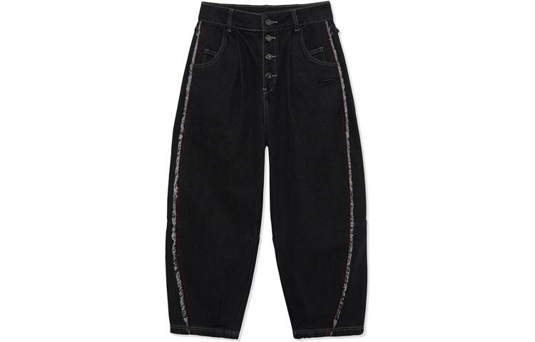 Li-Ning Li Ning Sports Basketball Collection Jeans Women's Black Moderate Tapered Pants