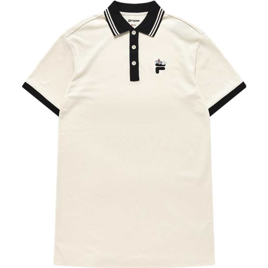 FILA FUSION Short Sleeved Dress Women's Lactose Color