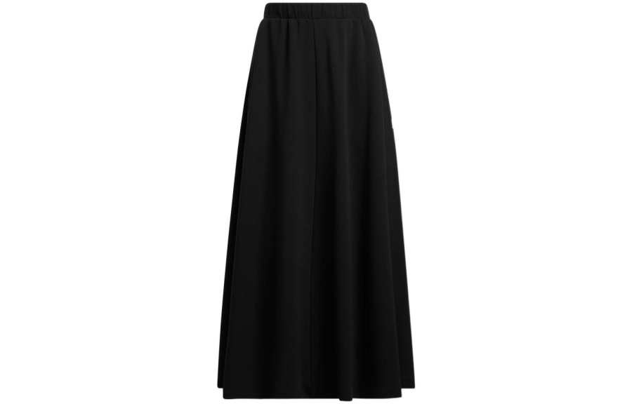 Adidas Adidas Knit Long Skirts Women's Black Thin Long A Line Skirt