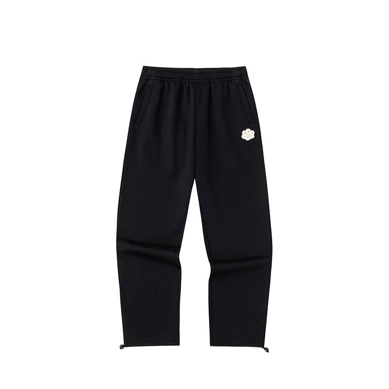 ANTA Life Collection Knitted Sweatpants Women's Black Thickened Straight Fit Pants
