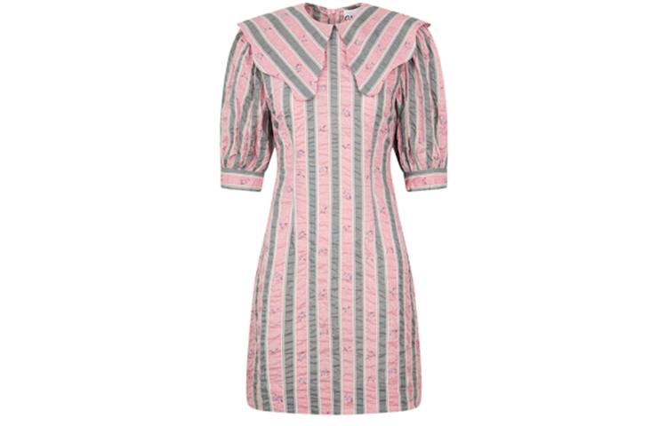 GANNI Short Sleeved Dresses Women's Pink Other
