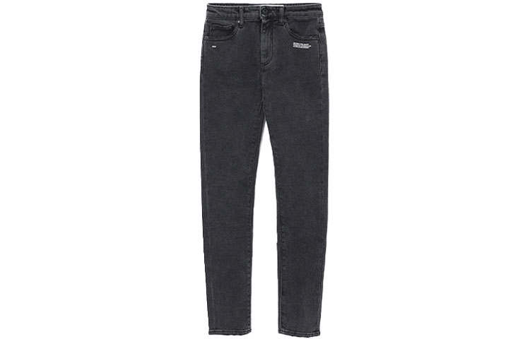 OFF-WHITE OFF WHITE FW19 Jeans Women's Dark Gray Moderate Slim Fit Pants