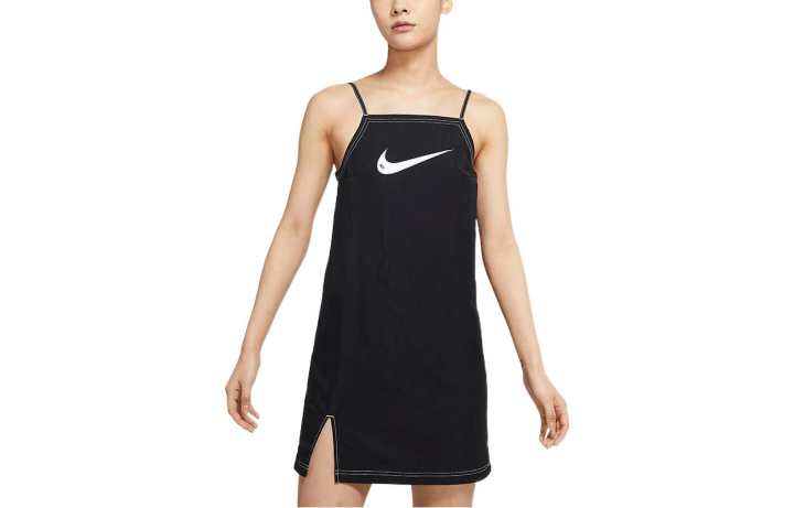 Nike Nike Slip Dresses Women's Black Square Collar Moderate Mid Length