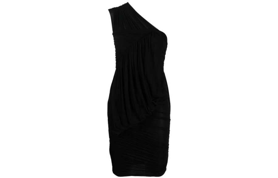 RICK OWENS Draped One Shoulder Mini Dress