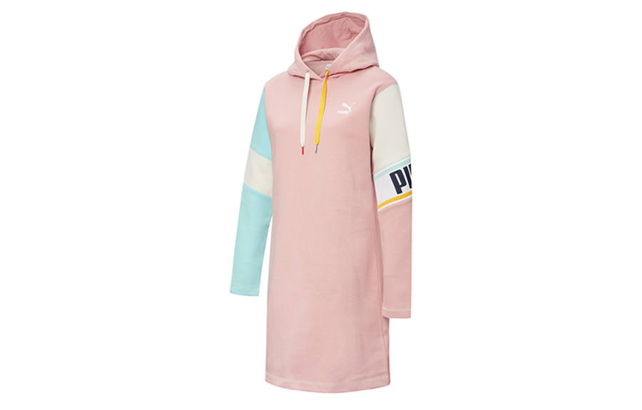 PUMA Long Sleeved Dresses Women's Wedding Pink Hooded Moderate Mid Length