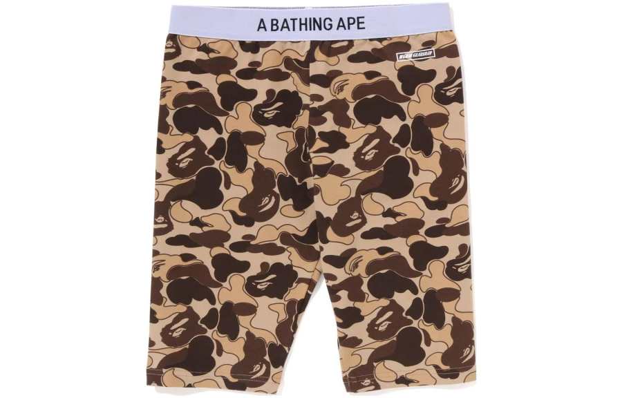 A BATHING APE Bape Women'ss Cookie Camo 2 Biker Shorts Brown