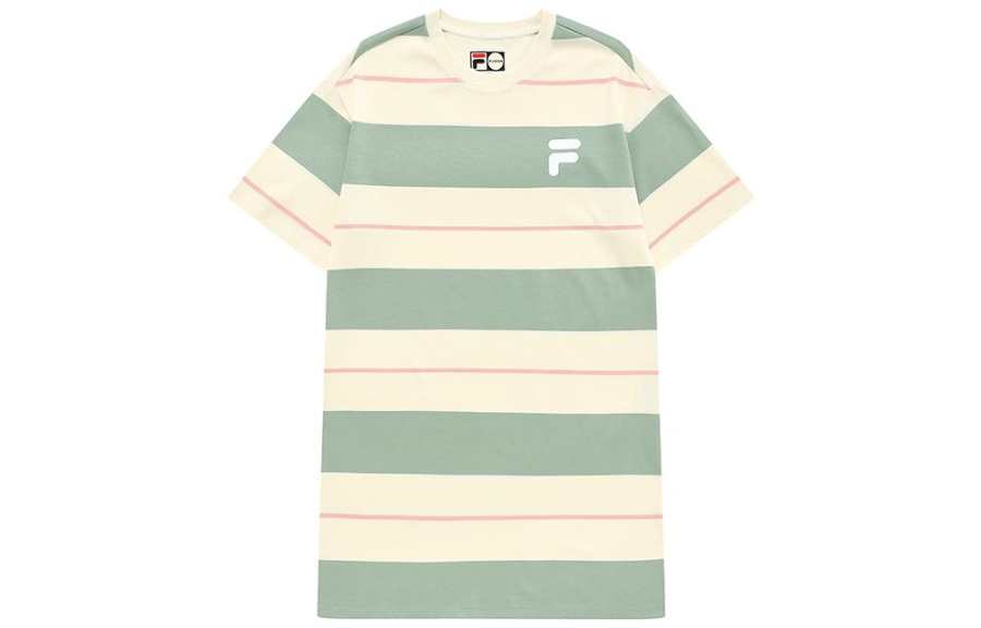 FILA FUSION TOKYO STUDIO Short Sleeved Dress Women's Stone Gray Green