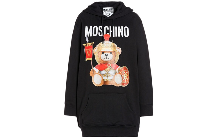MOSCHINO Long Sleeved Dresses Women's Black Hooded Moderate