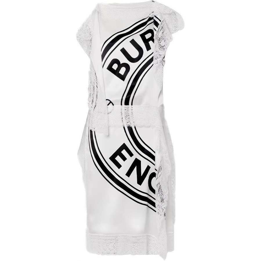 Burberry Lace Detail Logo Graphic Dress