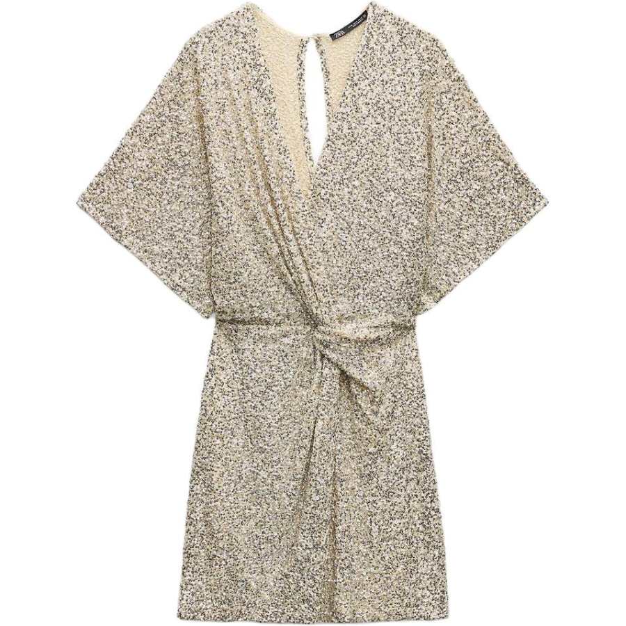 ZARA Short Sleeved Dress Women's Silver