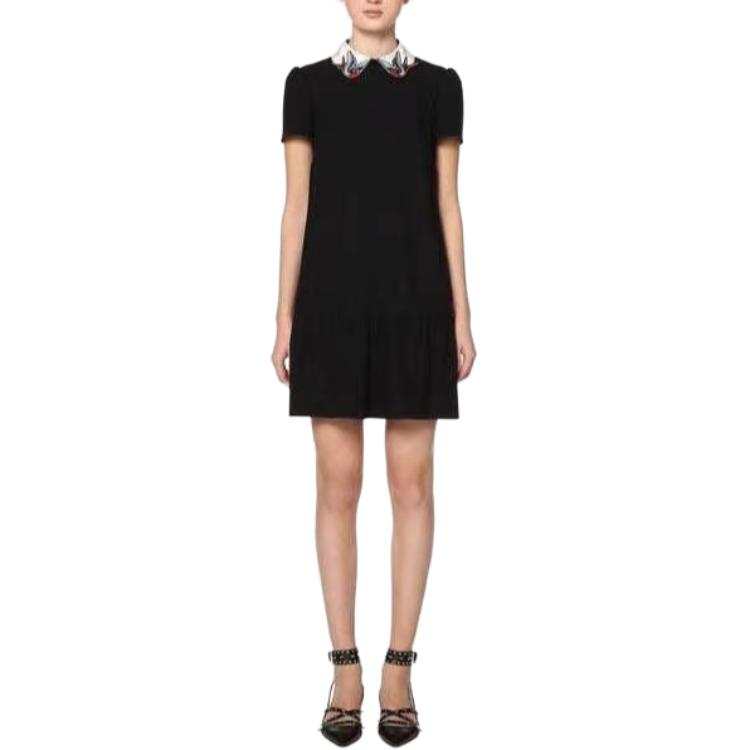 RED VALENTINO Short Sleeved Dress Women's Black