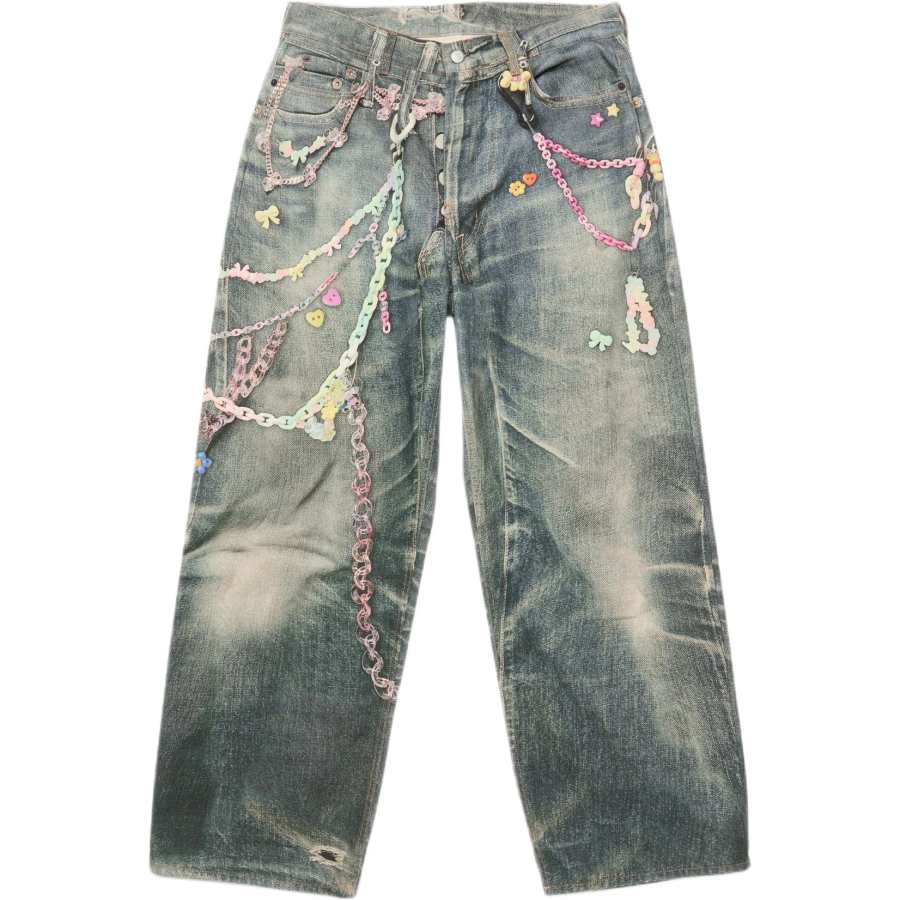 Acne Studios Acne Studios Vintage Chain Detail Loose Jeans Blue
