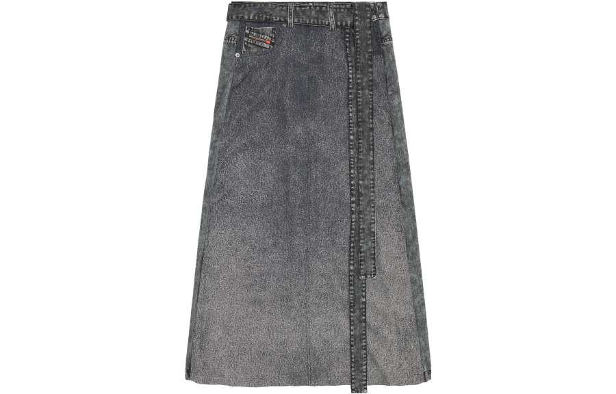 DIESEL Denim Long Skirts Women's Gray Moderate