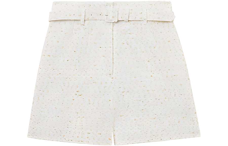 Self-portrait High-Waist Belted Tailored Tweed Shorts