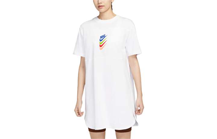 Nike Nike Short Sleeved Dresses Women's White Crew Neck Moderate Short