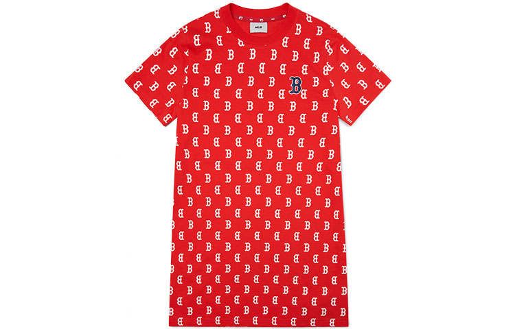 MLB MLB Base Logo Short Sleeved Dress Women's Red