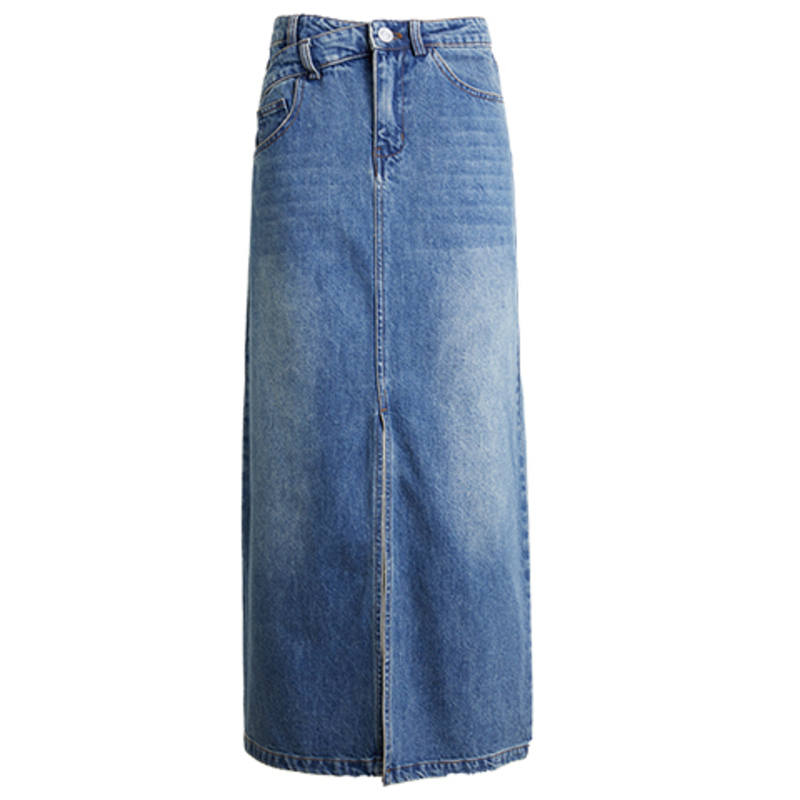 ELLE Denim Long Skirts Women's Denim Blue Moderate Long Other