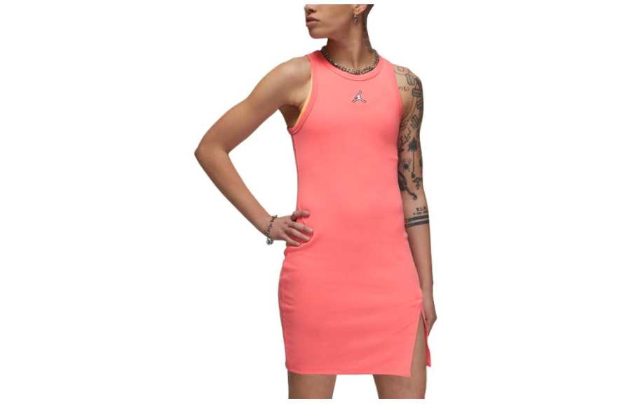 Jordan Jordan Slip Dresses Women's Orange Red Moderate Mid Length