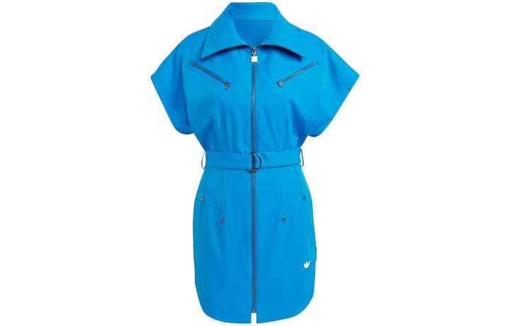 Adidas Adidas Short Sleeved Dresses Women's Blue Polo Collar Moderate Short