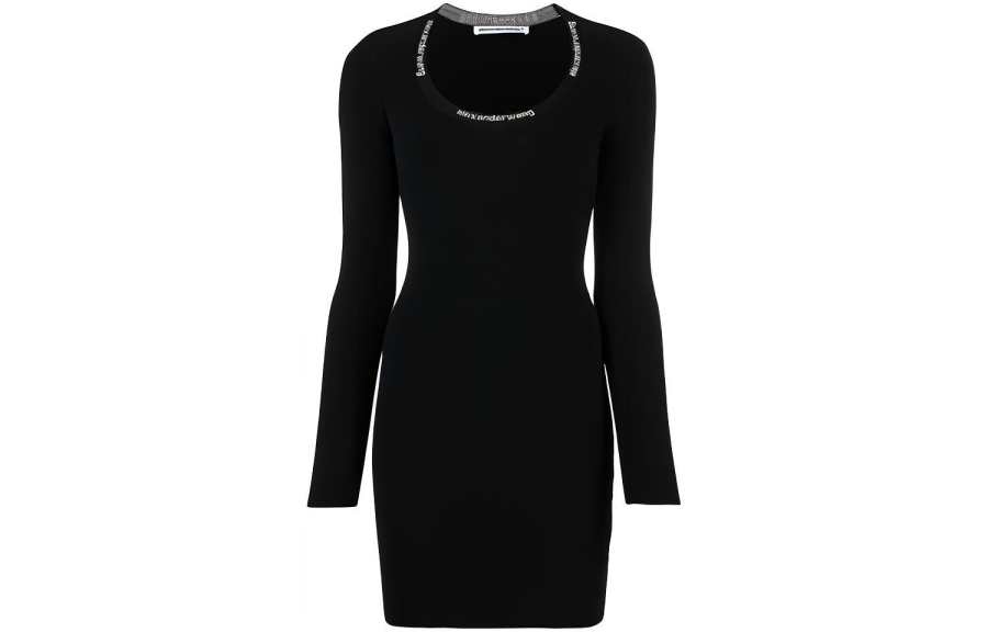 Alexander Wang Logo Jacquard Scoop Neck Dress